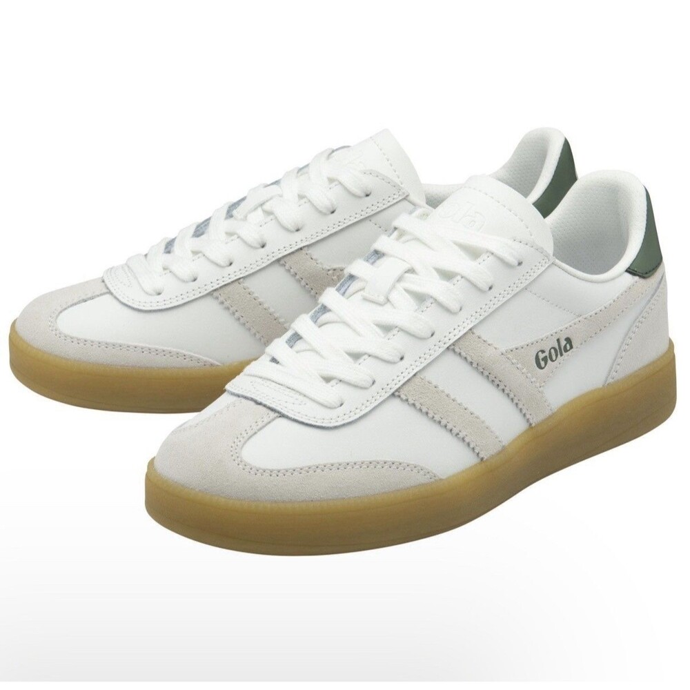 Gola White, Gum & Green Classic Sneakers